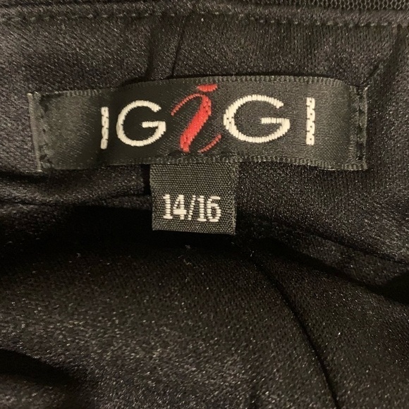 Igigi Halter Gown & Shrug Size 14/16 Sheer Black on Black, Lace Trim Hi-Lo Dress - Picture 10 of 15